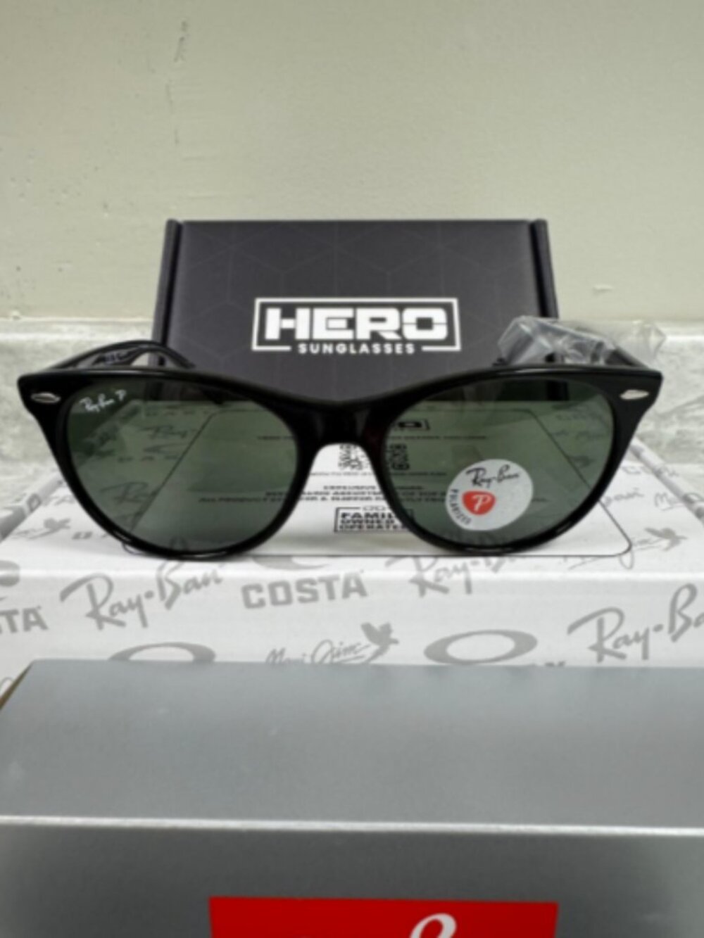 RAY BAN | NEW | WAYFARER II | 2185 901 - 58 | BLACK | GREEN - Picture 2 of 6